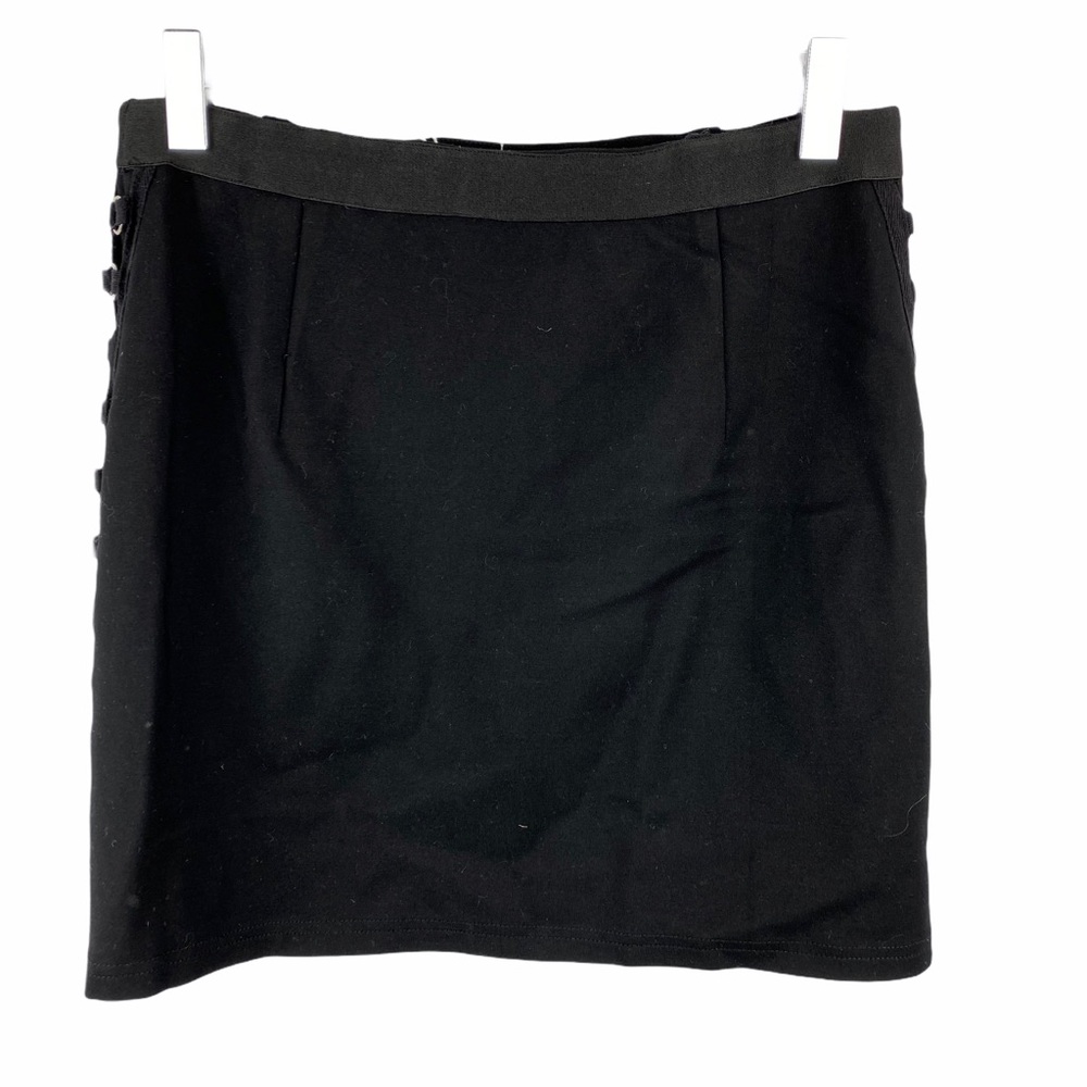 NWT LOLA X LF Moto Zipper Mini Black Skirt Size 10 - Picture 6 of 9